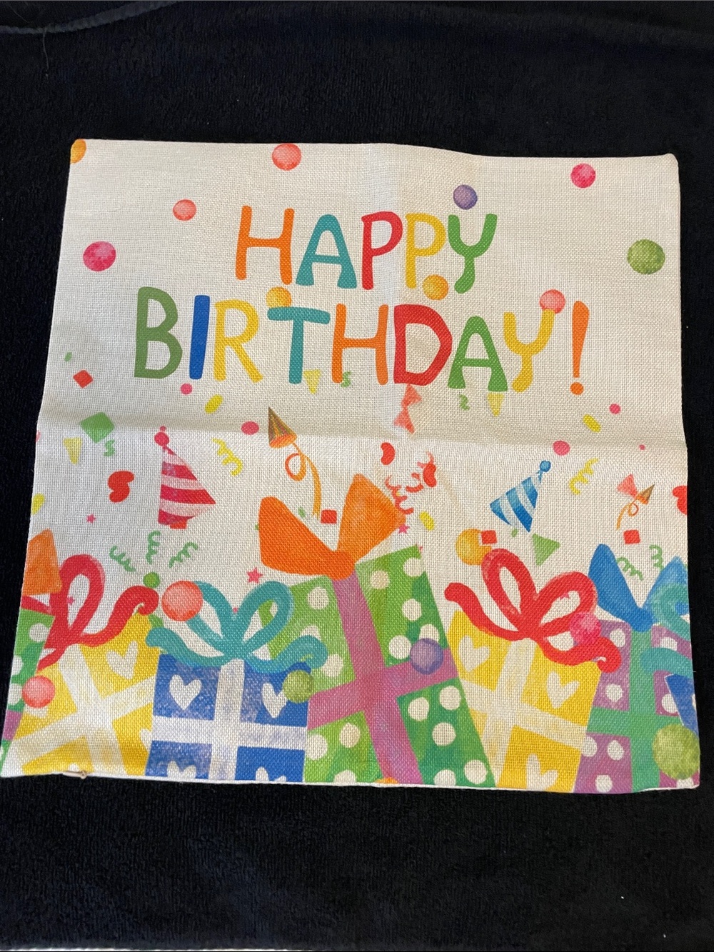 Birthday Party Pillow Cover - Colorful Happy Birthday Design indoor outdoor new